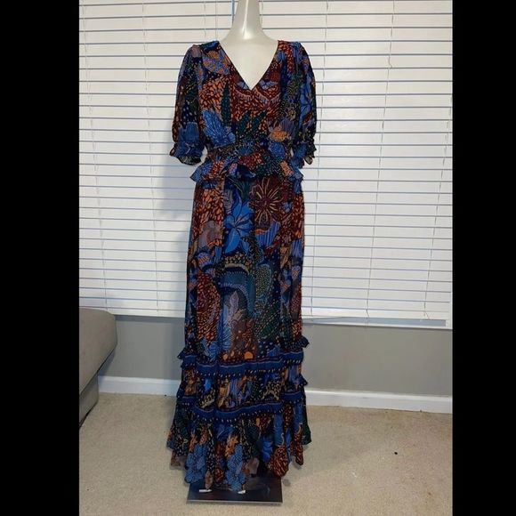 FARM RIO Leopard Ruffle Maxi Dress - Picture 5 of 7